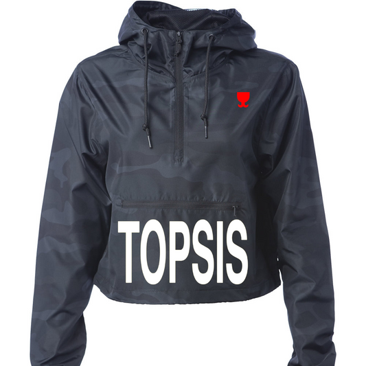 Topsis Original Crop Top Windbreaker (Black Camouflage)