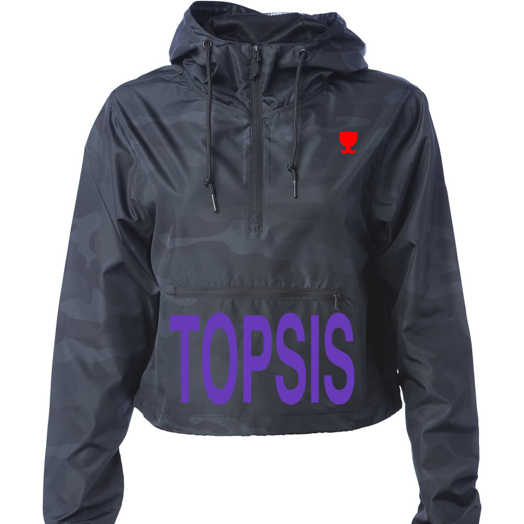 Topsis Original Crop Top Windbreaker (Black Camouflage)